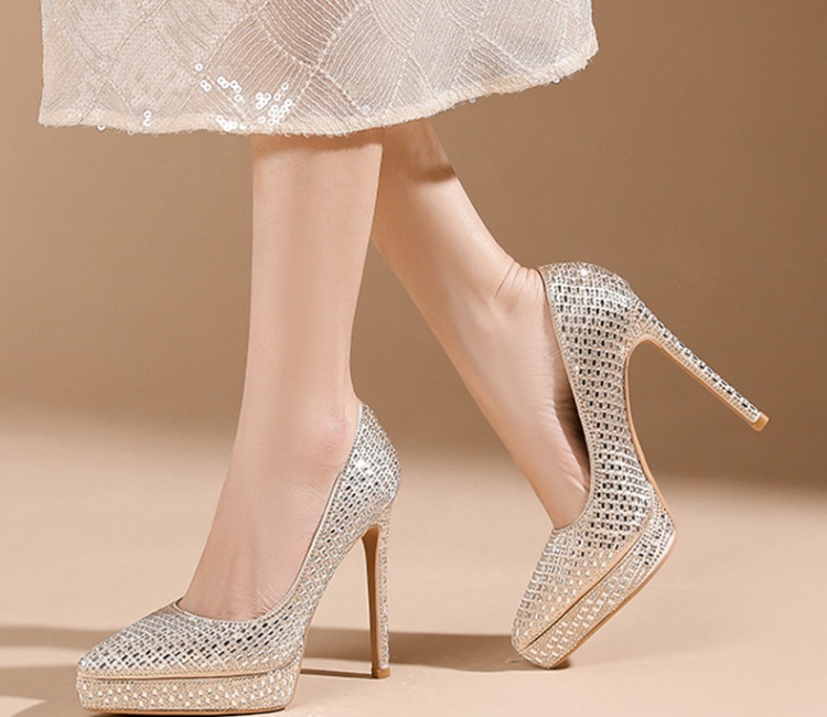  rhinestone platform champagne fully-jewelled shoes