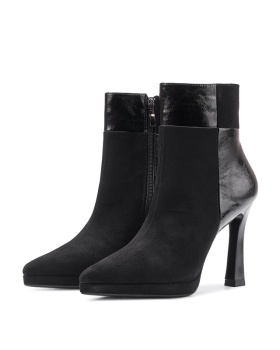 Temperament fashion platform splice high-heeled boots