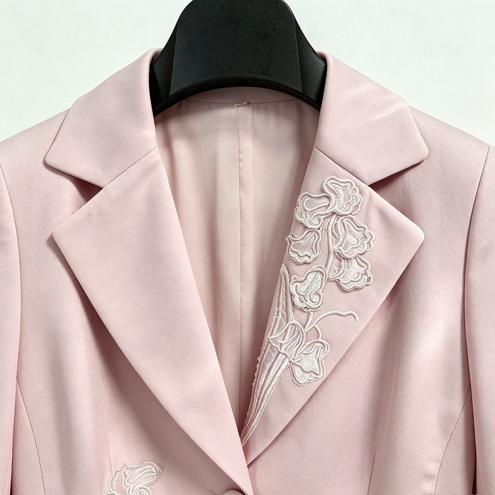 Embroidered business suit stereoscopic jacket 2pcs set