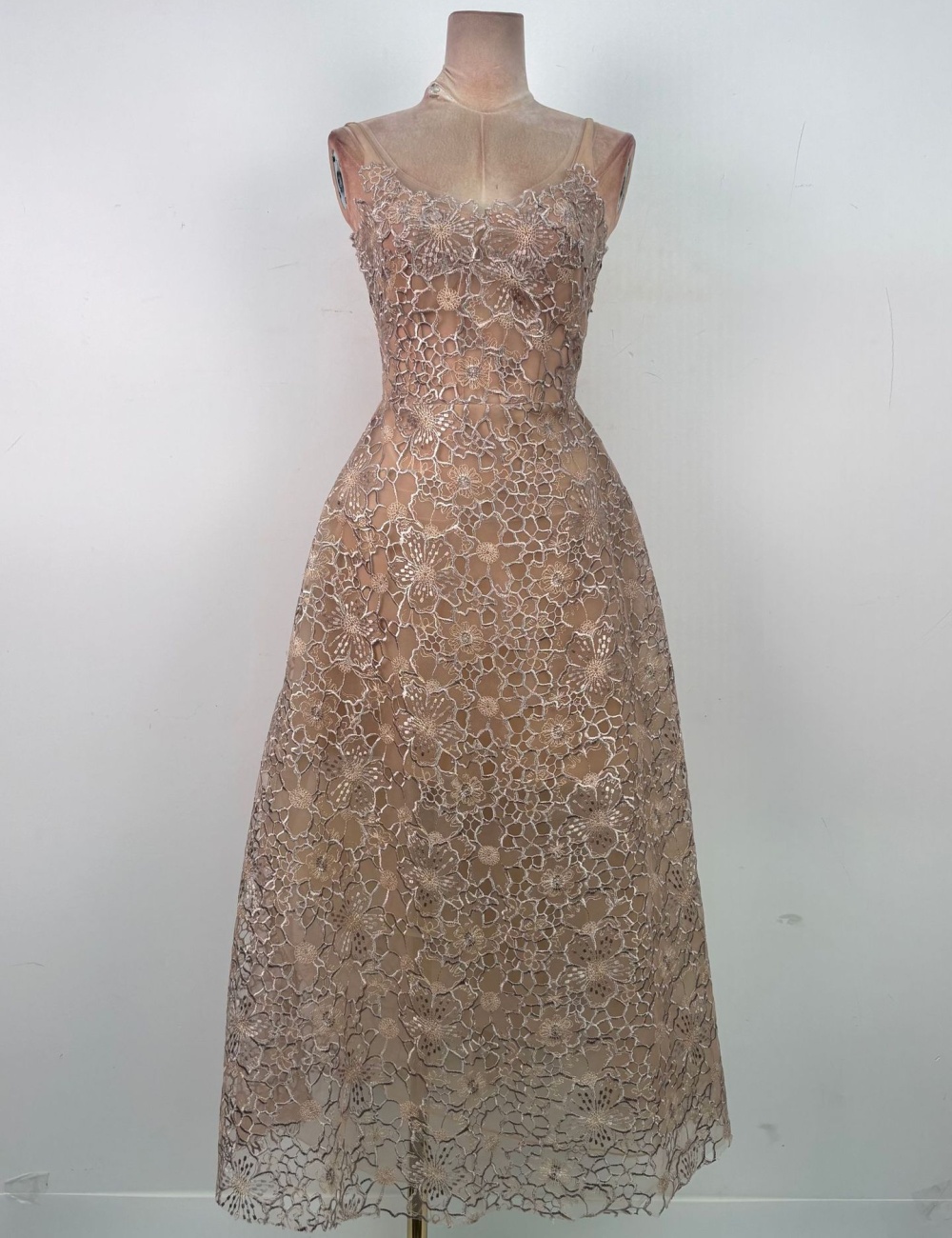 Light luxury lace long dress niche sling dress