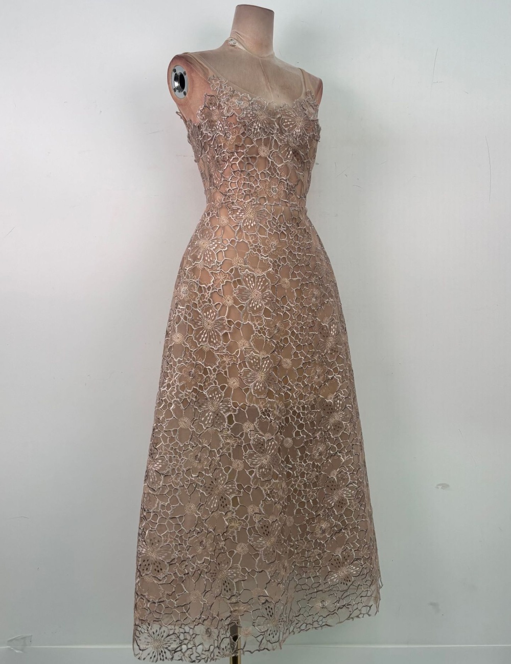 Light luxury lace long dress niche sling dress