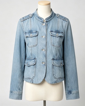 Denim autumn fashion temperament all-match coat