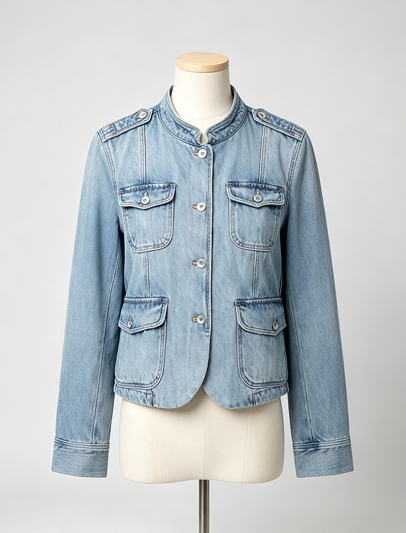 Denim autumn fashion temperament all-match coat