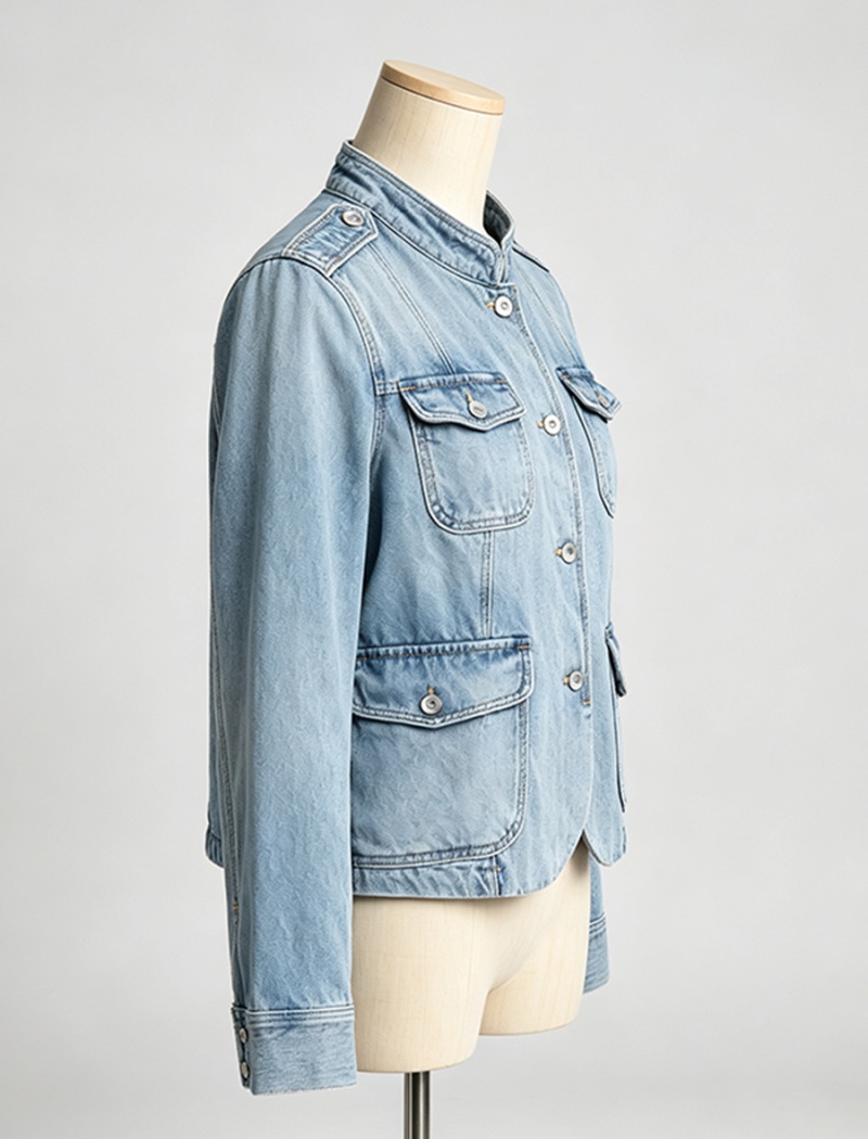 Denim autumn fashion temperament all-match coat