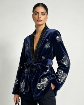Fashion sequins autumn coat Casual frenum tops for women