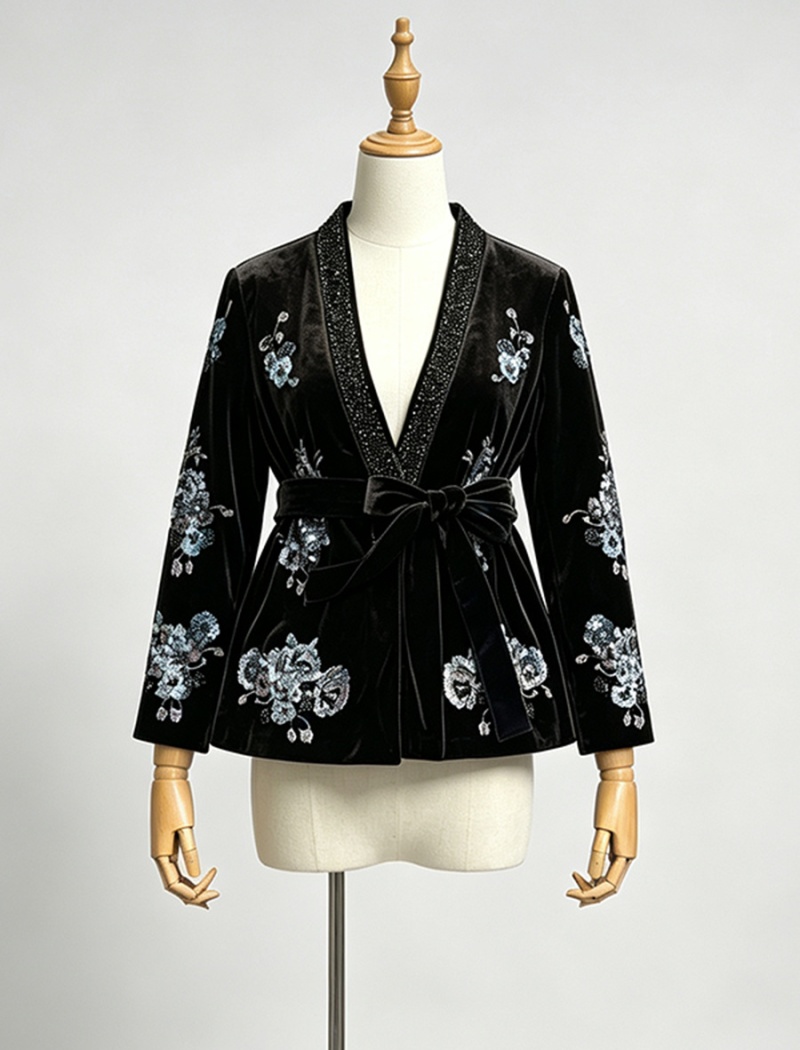 Fashion sequins autumn coat Casual frenum tops for women