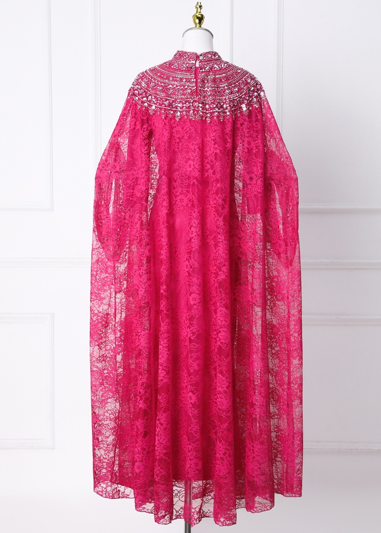Big skirt temperament cloak multicolor long dress 2pcs set