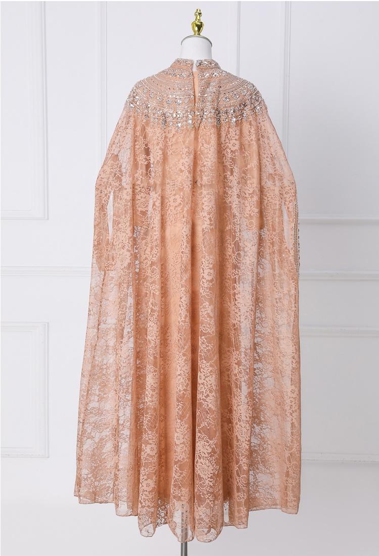 Big skirt temperament cloak multicolor long dress 2pcs set