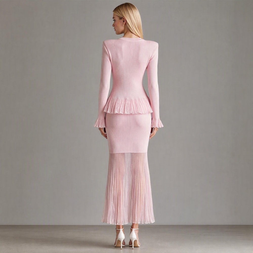 Long sleeve long dress France style sweater a set