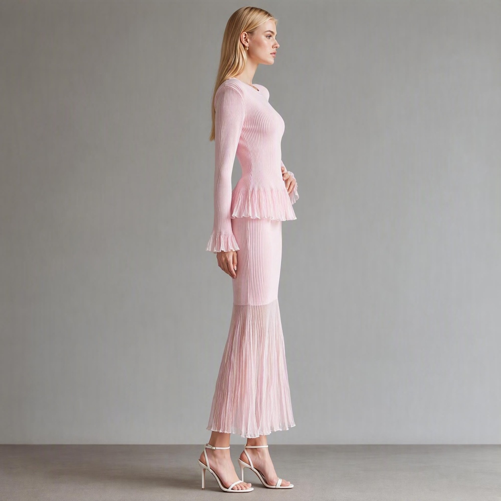 Long sleeve long dress France style sweater a set