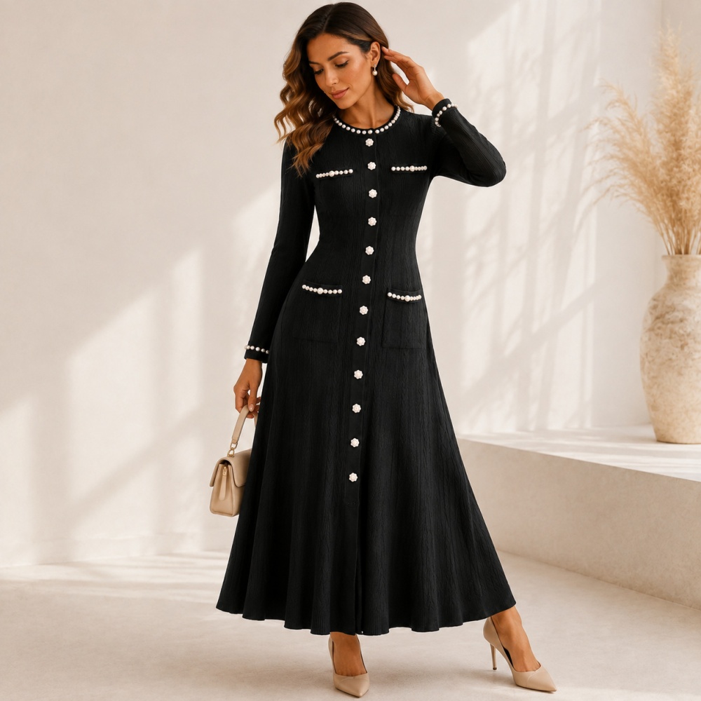 Multicolor round neck long dress long dress for women