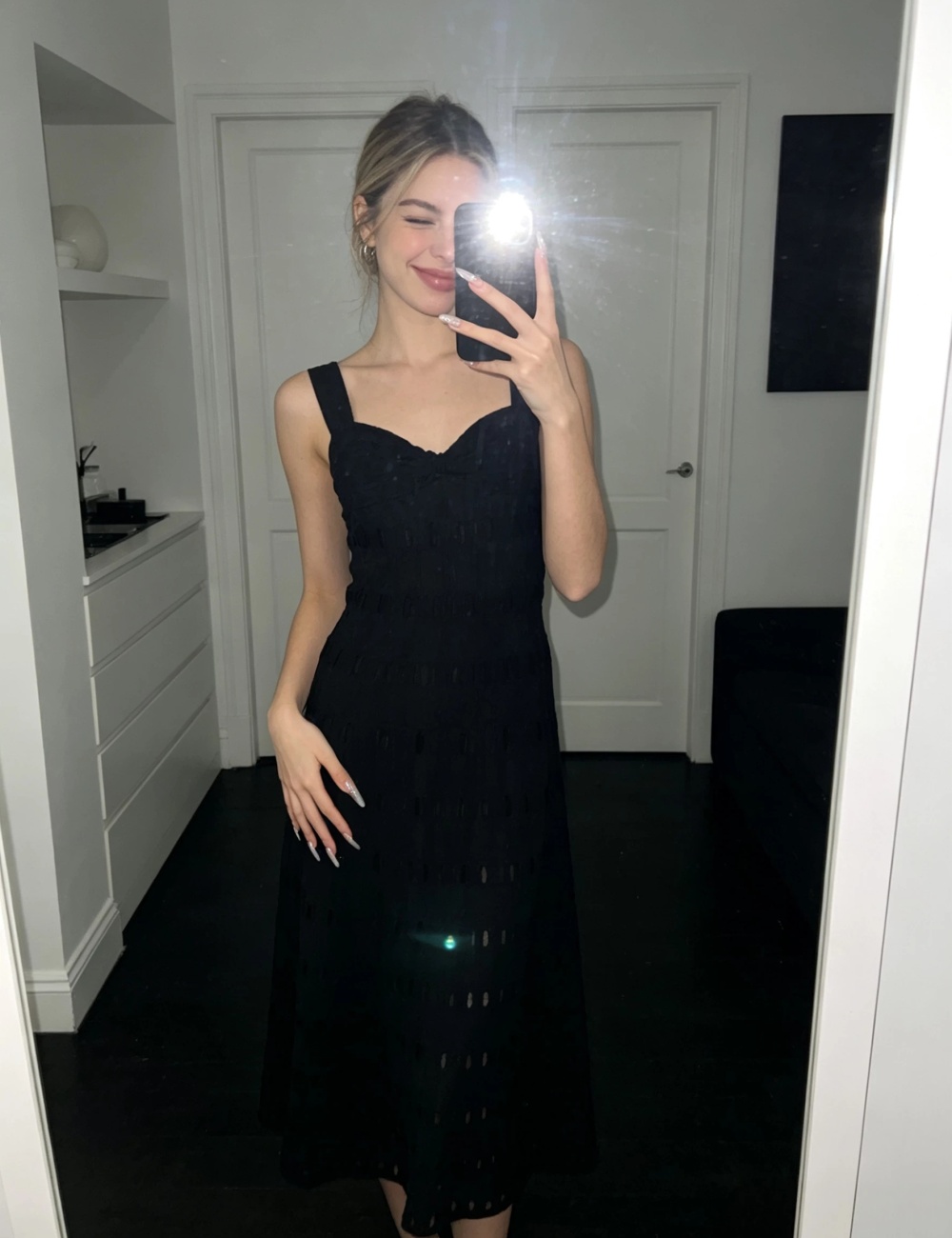 Knitted France style dress temperament long dress