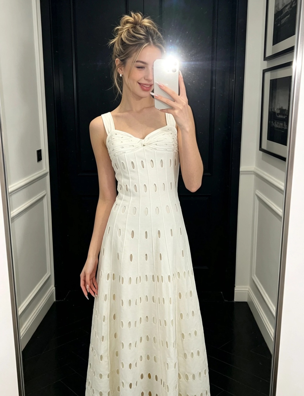 Knitted France style dress temperament long dress