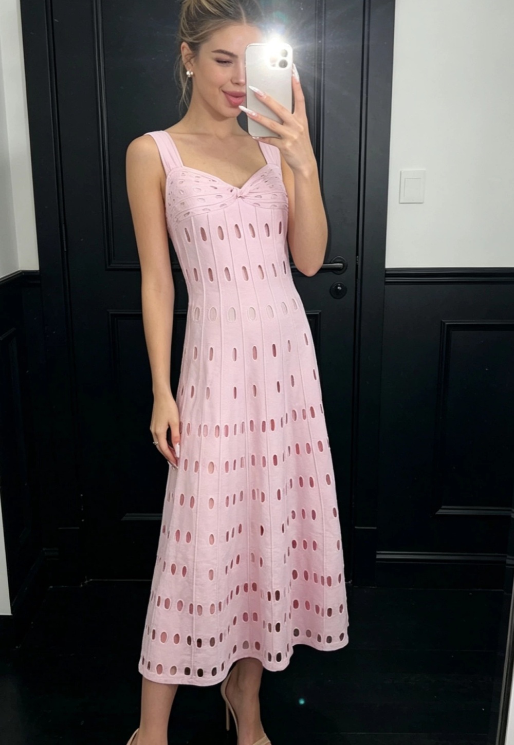 Knitted France style dress temperament long dress