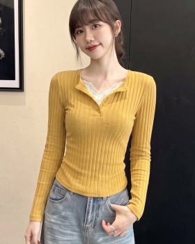 Pure T-shirt pinched waist bottoming shirt for women
