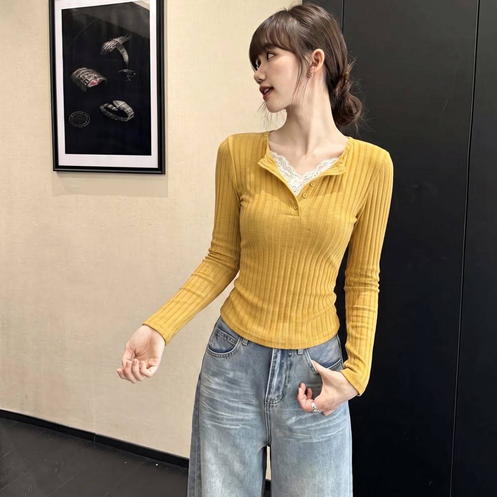 Pure T-shirt pinched waist bottoming shirt for women