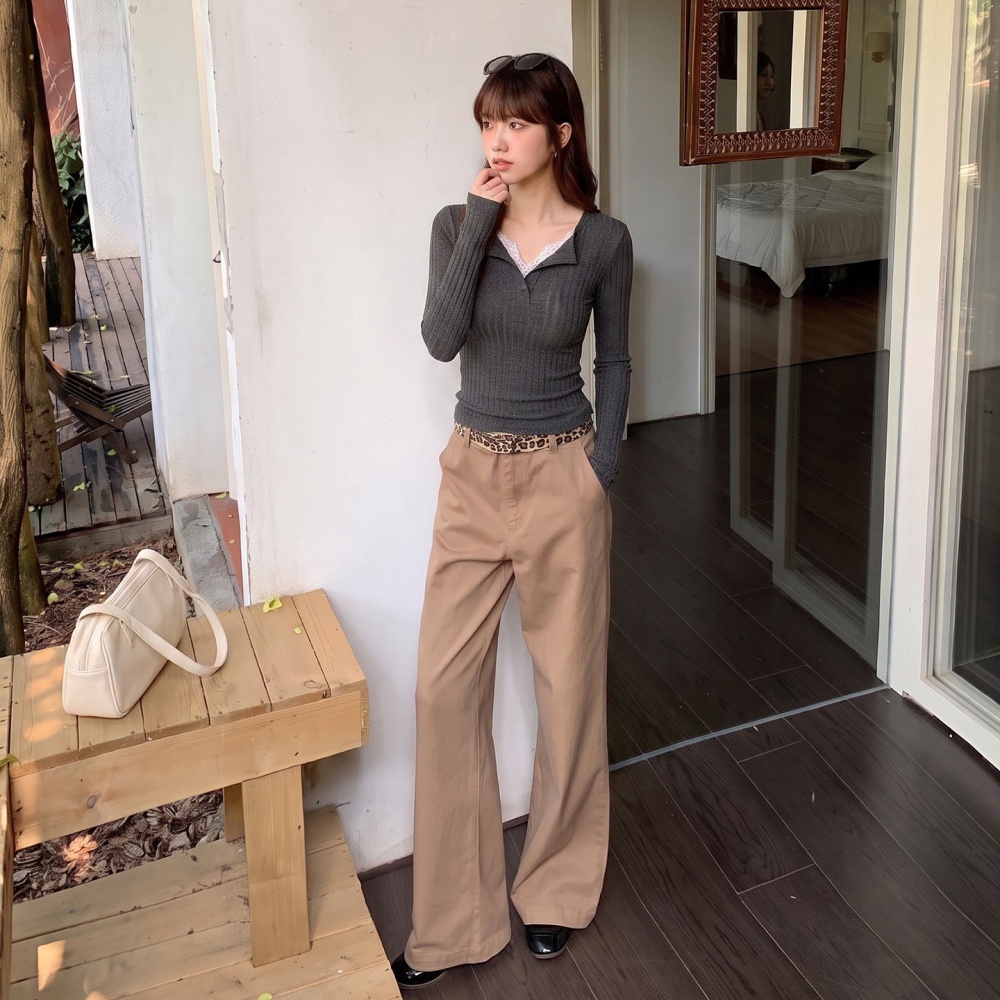 Pure T-shirt pinched waist bottoming shirt for women