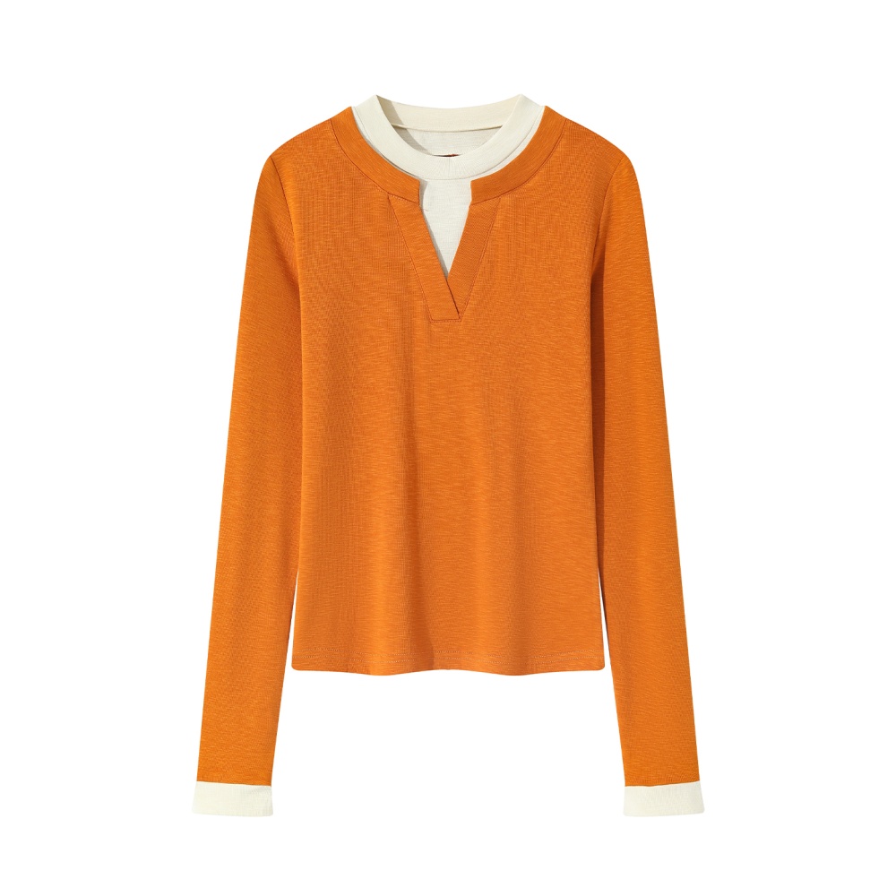 Long sleeve T-shirt round neck bottoming shirt for women