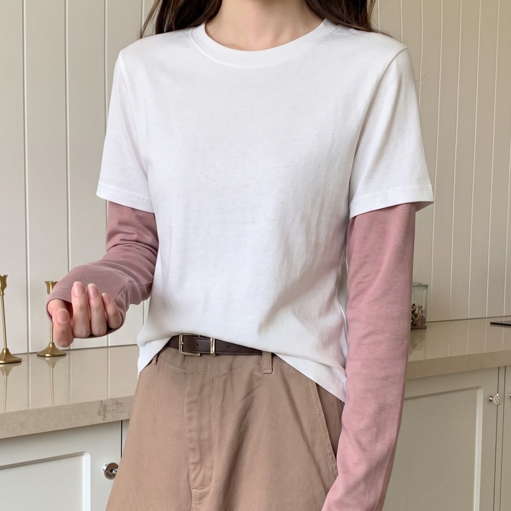 Loose autumn smock slim Korean style T-shirt for women