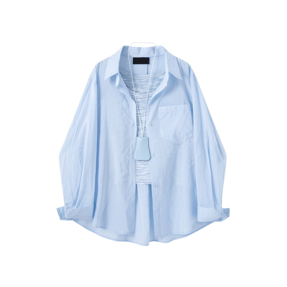 Sling sunscreen shirt knitted tops 2pcs set for women