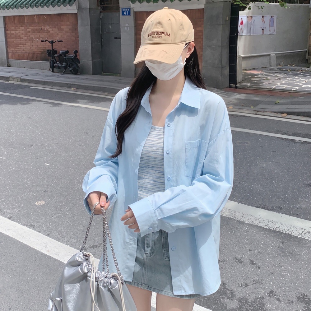 Sling sunscreen shirt knitted tops 2pcs set for women