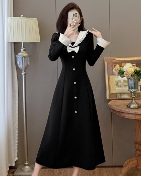Bow large yard autumn and winter France style dress
