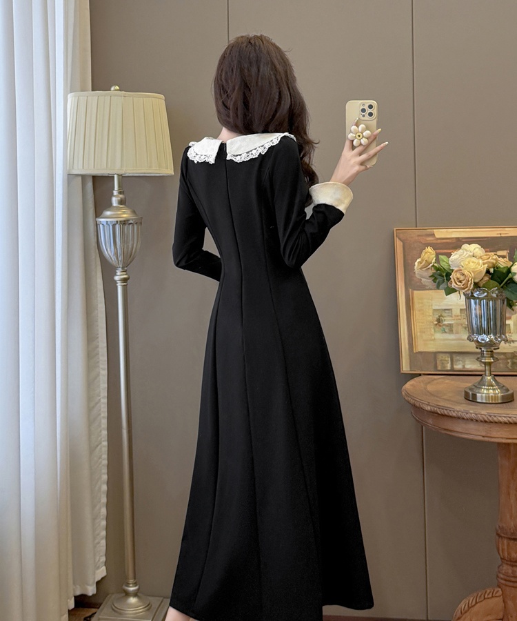 Bow large yard autumn and winter France style dress