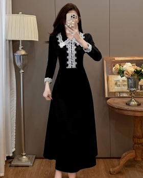 Autumn and winter slim temperament Hepburn style dress