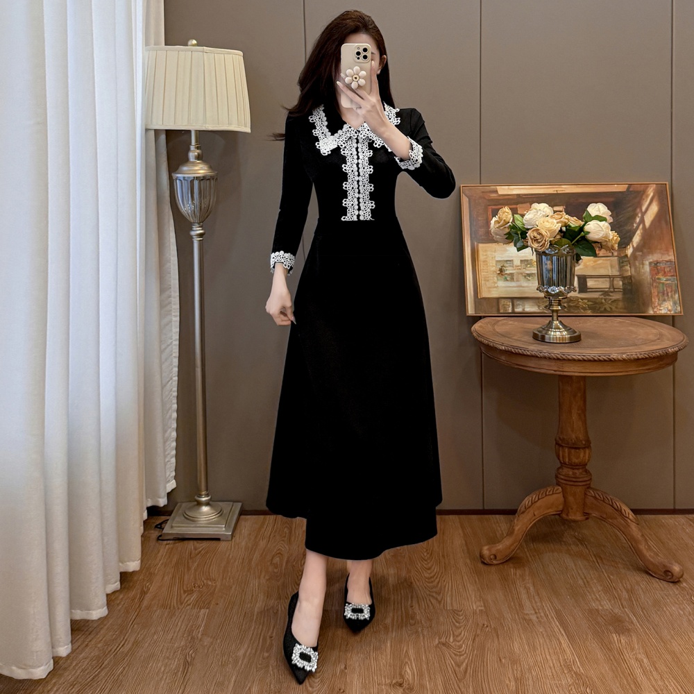 Autumn and winter slim temperament Hepburn style dress