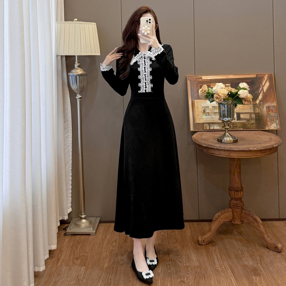 Autumn and winter slim temperament Hepburn style dress