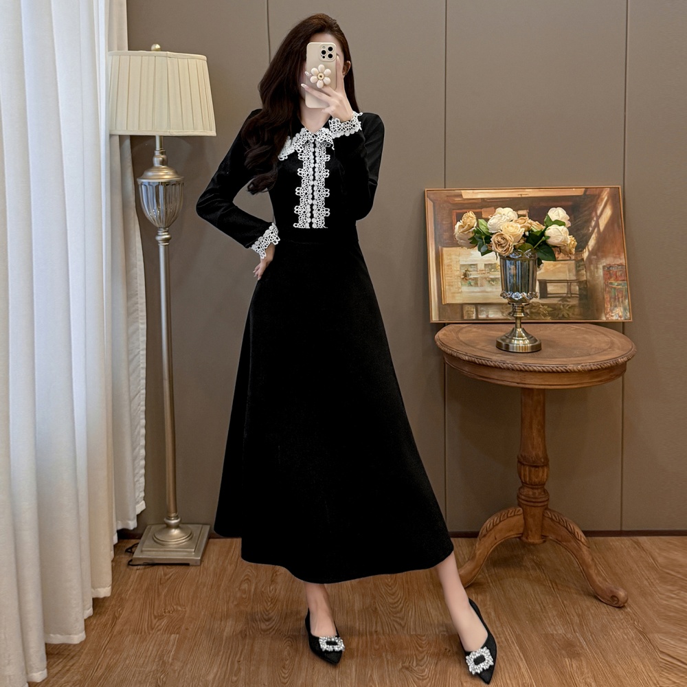 Autumn and winter slim temperament Hepburn style dress