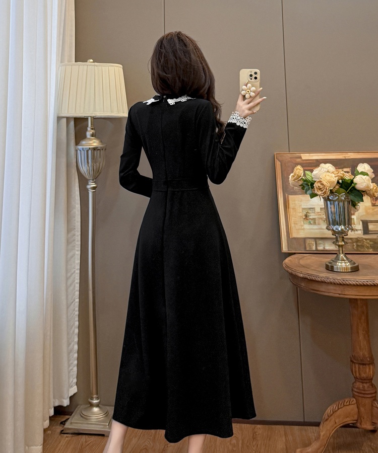 Autumn and winter slim temperament Hepburn style dress