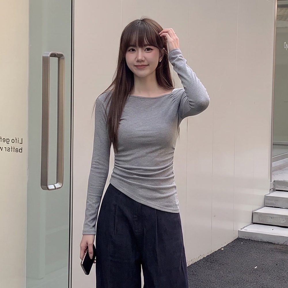Slim bottoming shirt autumn T-shirt for women