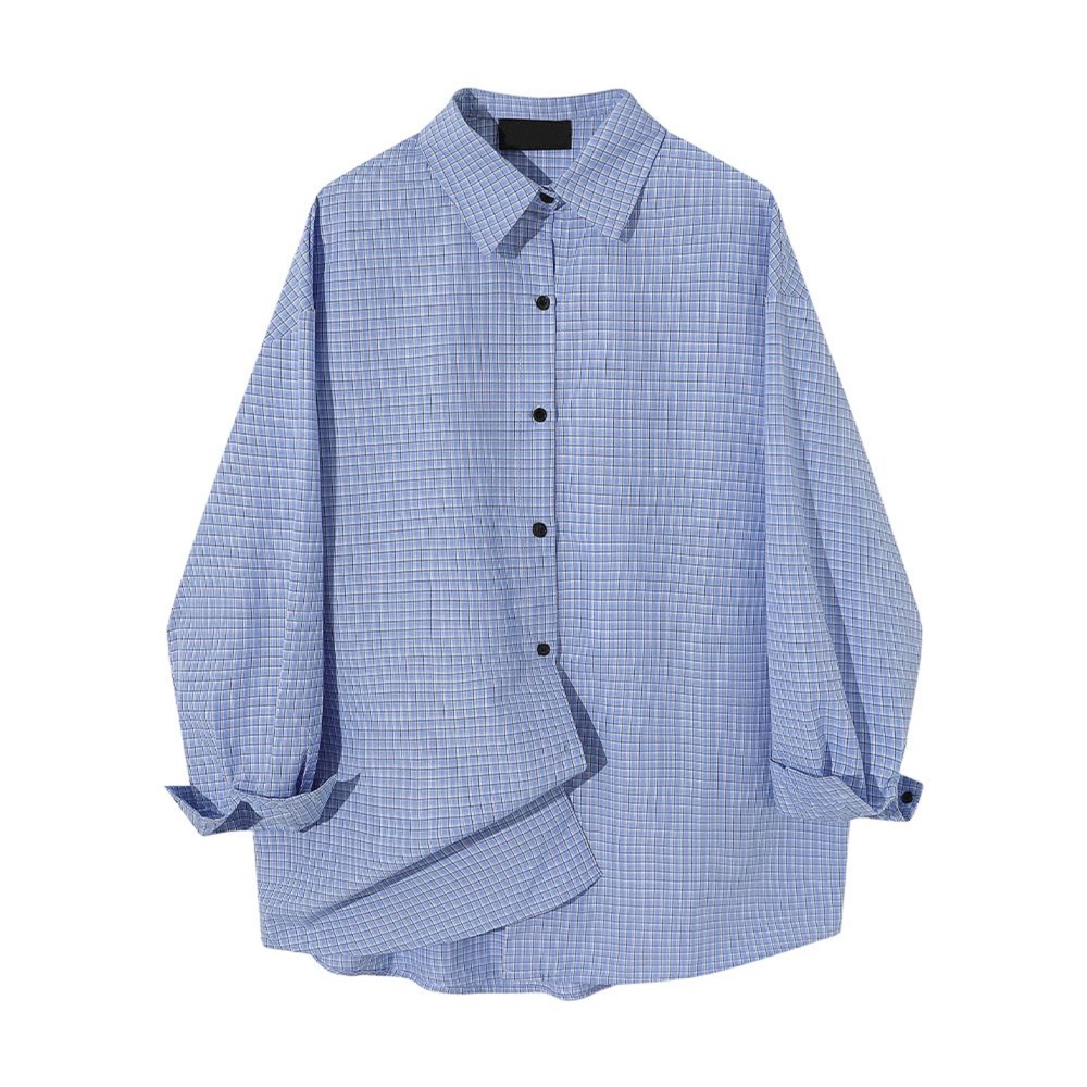 Plaid Korean style tops thin long sleeve cardigan