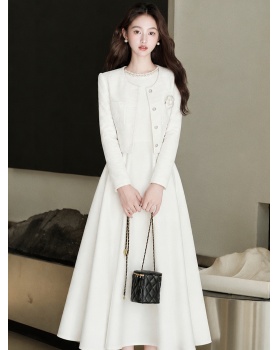 Chanelstyle white jacket beading colors dress for women