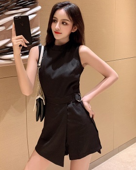 High waist chiffon shorts summer jumpsuit for women