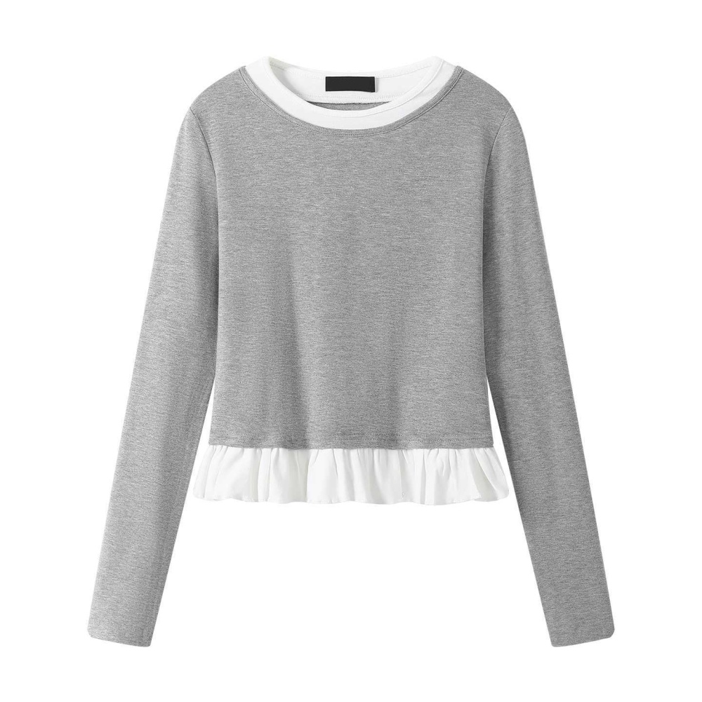 Mixed colors T-shirt Korean style tops for women