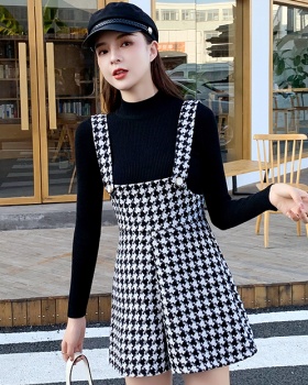 High waist bib pants fashion shorts 2pcs set for women