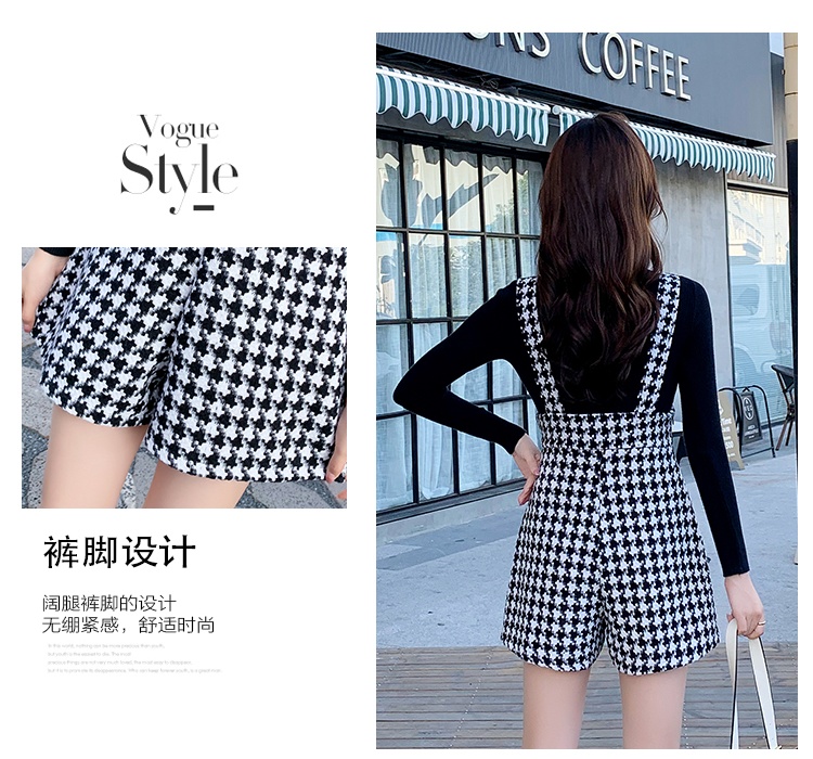 High waist bib pants fashion shorts 2pcs set for women