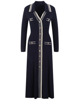 Long sleeve dress European style long dress