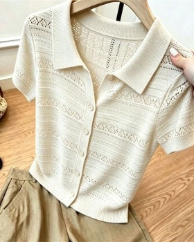 Temperament thin T-shirt France style light luxury sweater