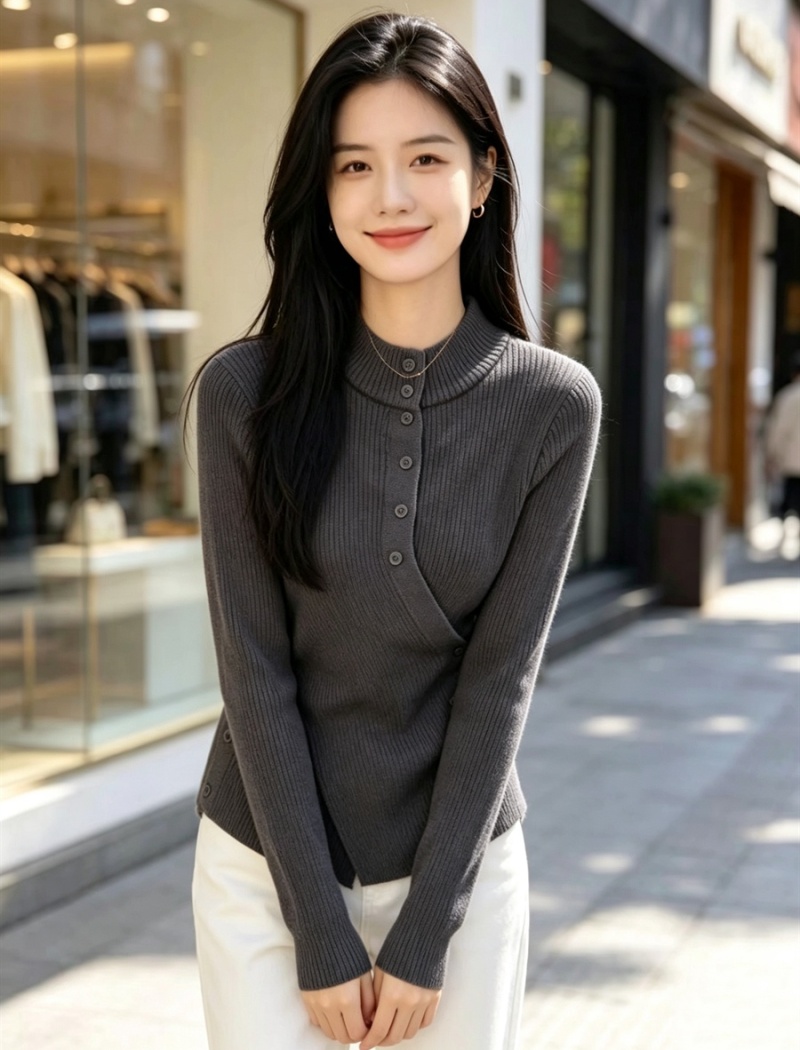 Half high collar autumn and winter sweater bottoming tops