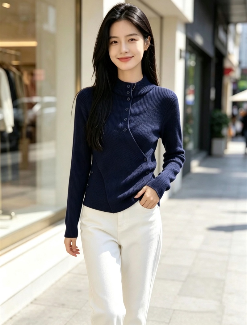 Half high collar autumn and winter sweater bottoming tops