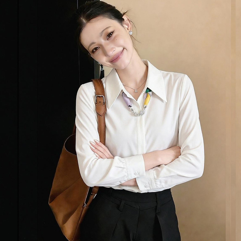 Chiffon lapel tops autumn temperament scarves for women