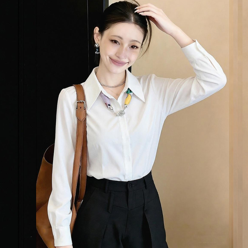 Chiffon lapel tops autumn temperament scarves for women