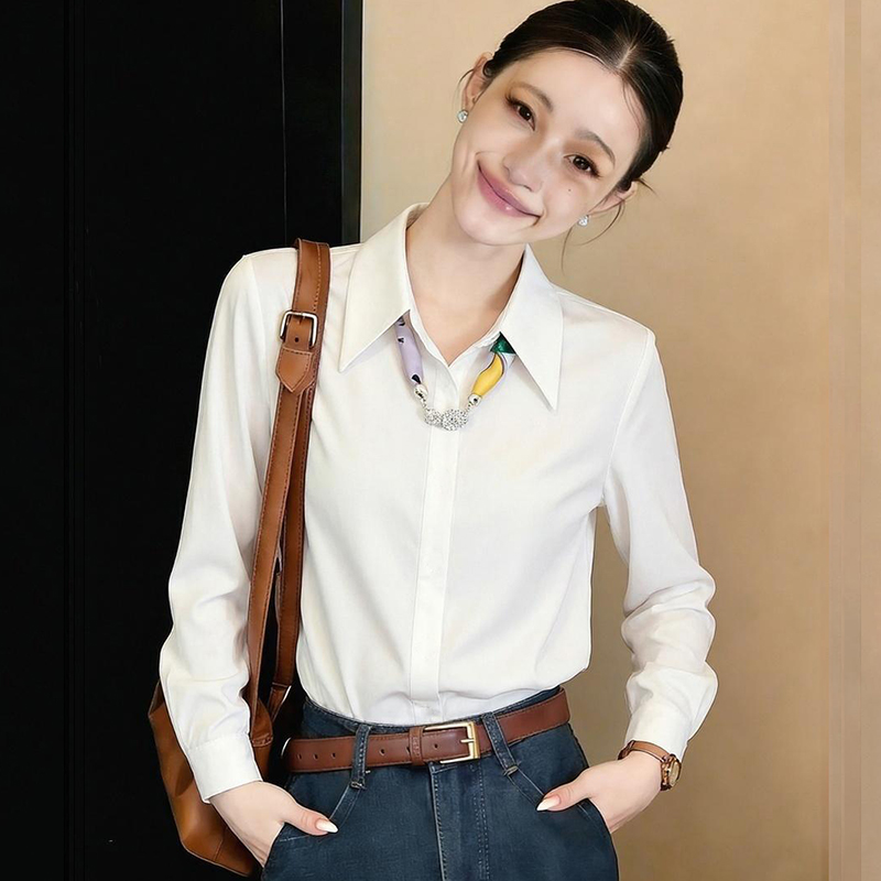 Chiffon lapel tops autumn temperament scarves for women
