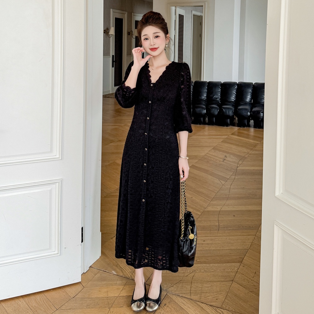 Lace long autumn and winter tender dress
