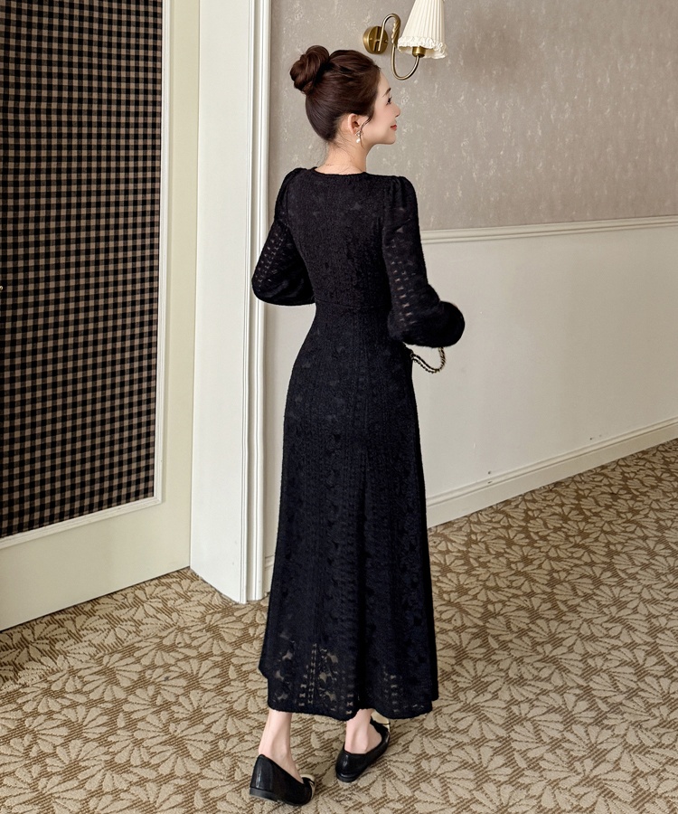 Lace long autumn and winter tender dress
