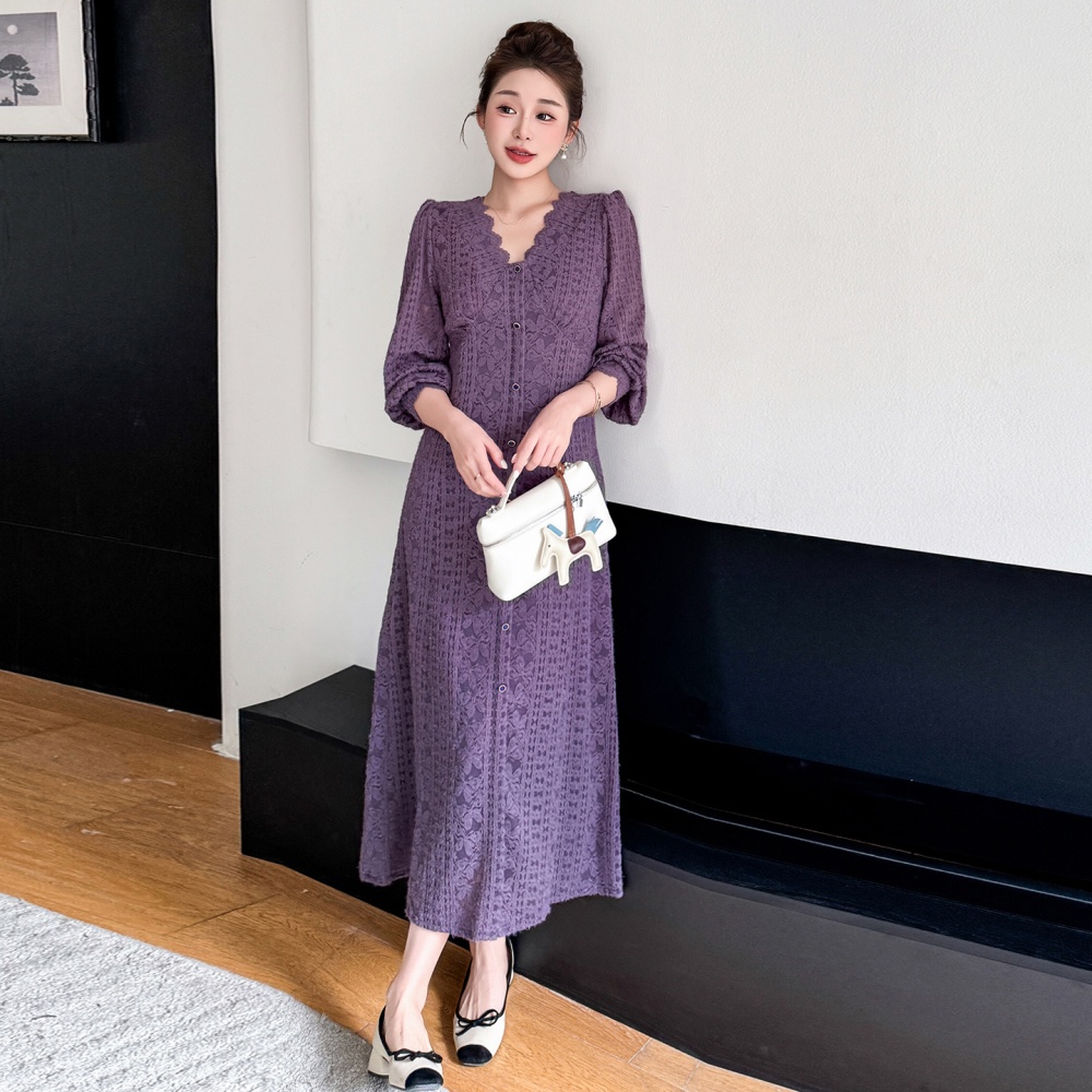 Lace long autumn and winter tender dress