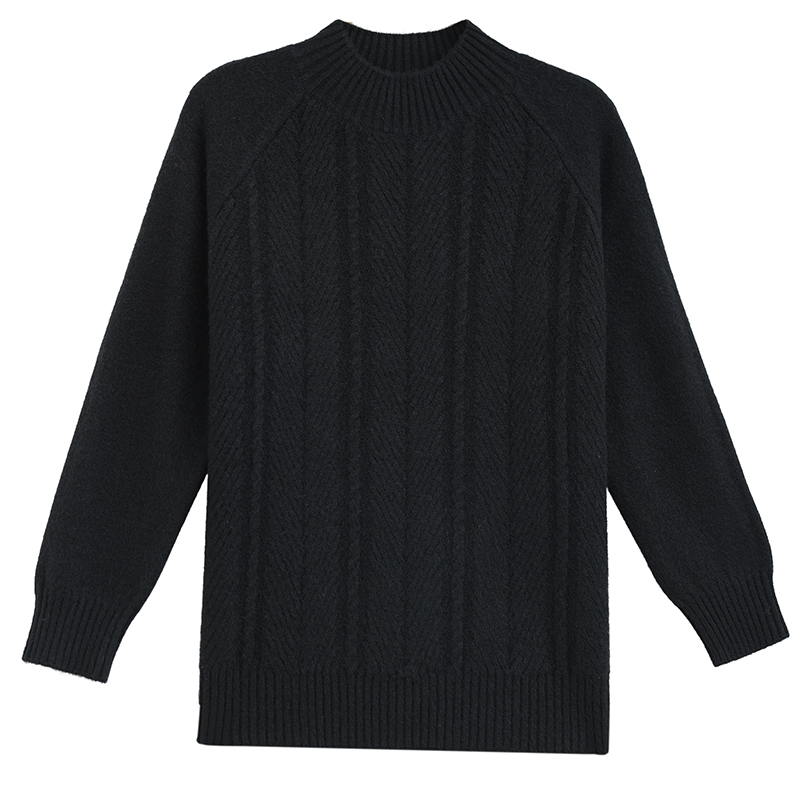 All-match half high collar tender knitted loose tops
